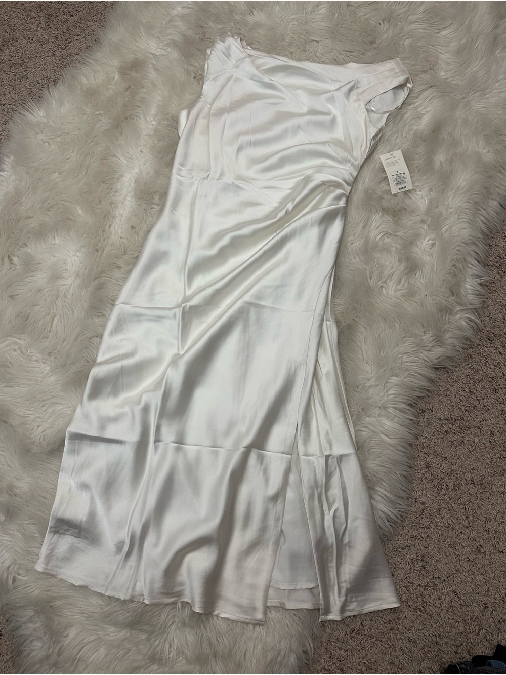 NWT a new day beautiful cream Satin off the shoulder dress
